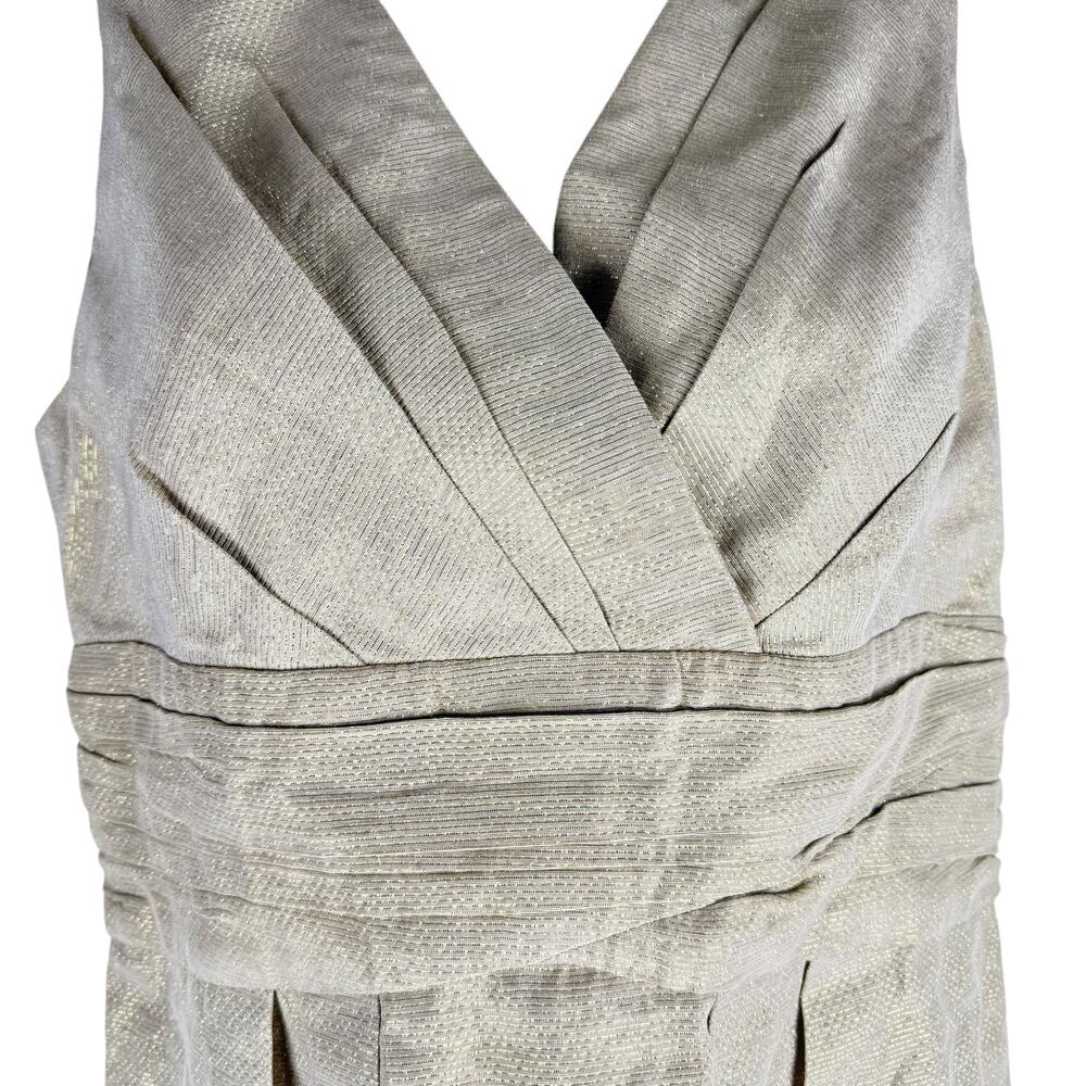 Shoshanna Gold Shimmer Sheath Dress Sleeveless Back Zip Size 8 - Picture 5 of 8